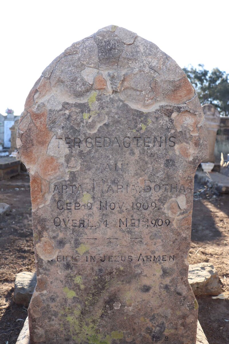 BOTHA Martha Maria 1909-1909