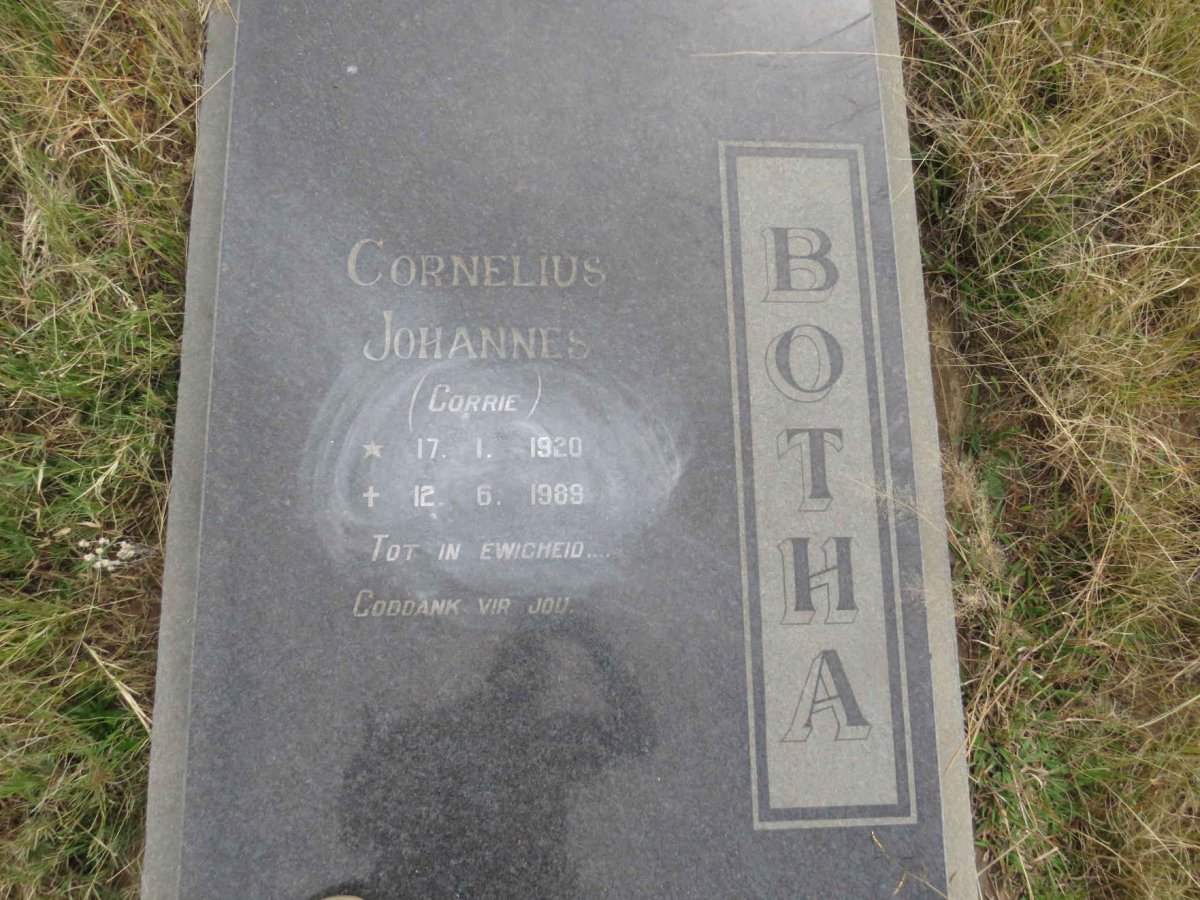 BOTHA Cornelius Johannes 1920-1989