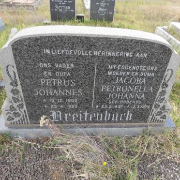 BREITENBACH Petrus Johannes 1900-1980 & Jacoba Petronella Johanna ROBERTS 1897-1974