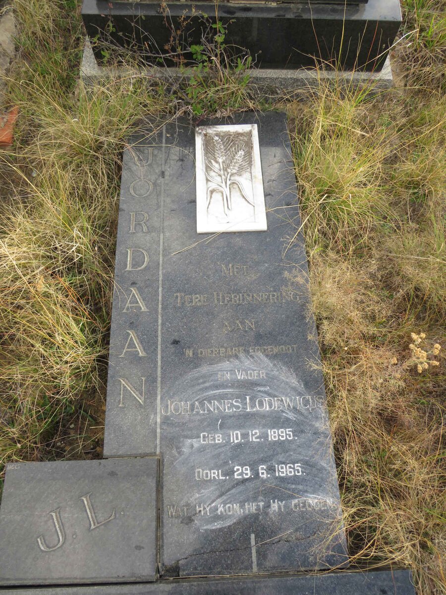 JORDAAN Johannes Lodewicus 1895-1965