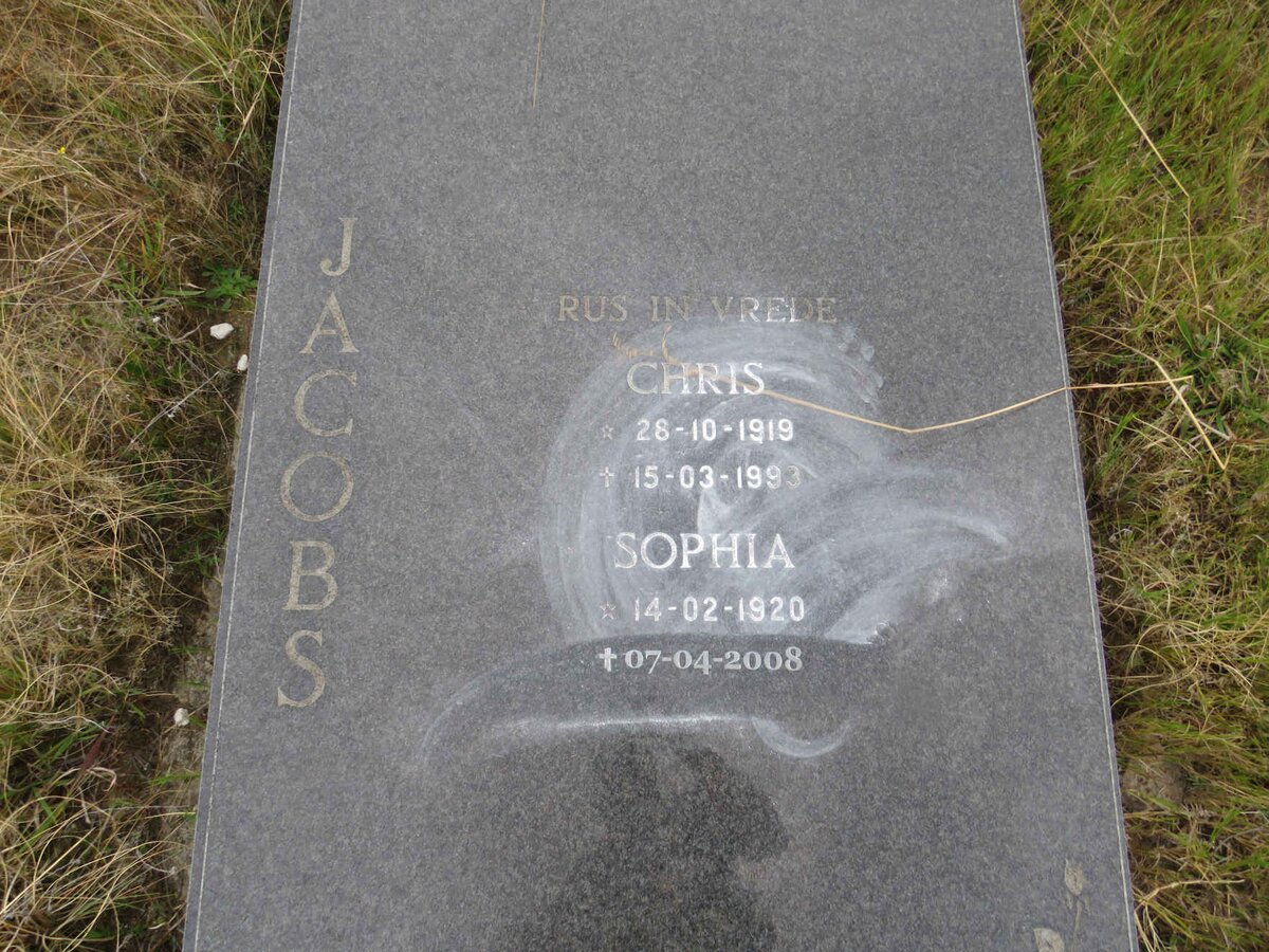 JACOBS Chris 1919-1993 & Sophia 1920-2008