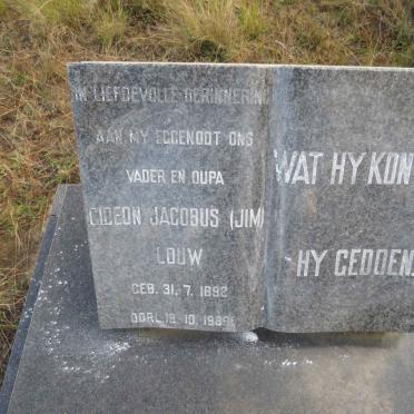 LOUW Gideon Jacobus 1892-1969