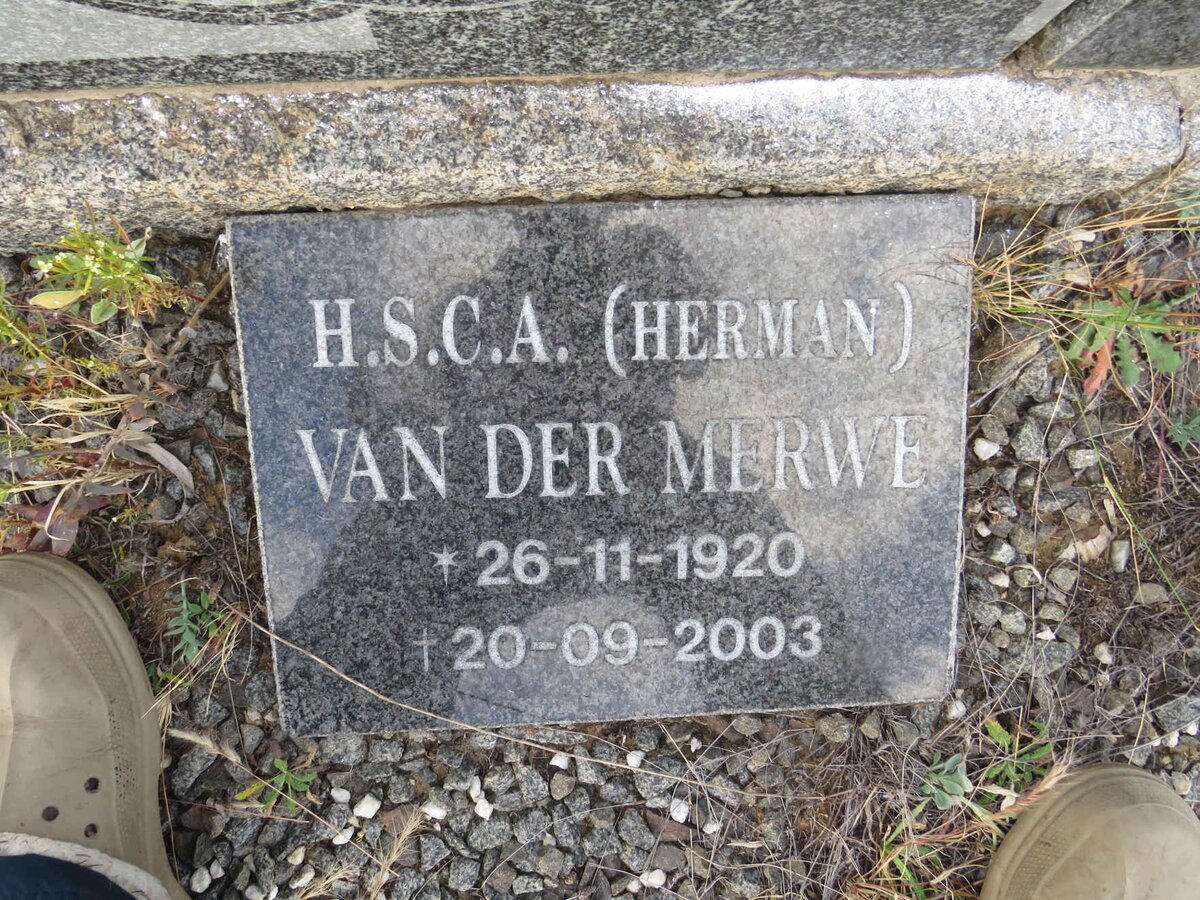 MERWE H.S.C.A., van der 1920-2003