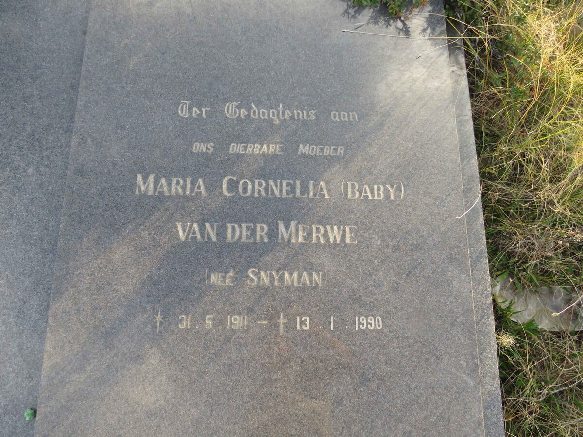 MERWE Gert Schalk, van der 1909-1978 & Maria Cornelia SNYMAN 1911-1990_1 