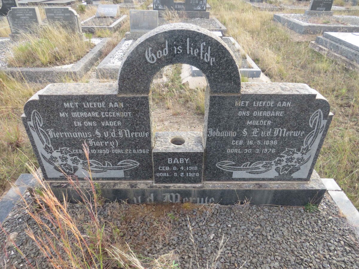 MERWE Hermanus S., v.d. 1890-1962 & Johanna S.E. 1896-1976 :: V.D. MERWE 1918-1920  