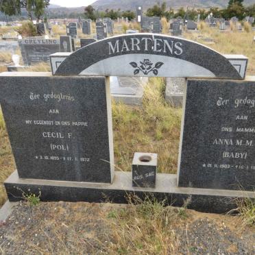MARTENS Cecil F. 1895-1972 & Anna M.M.M. 1903-1975