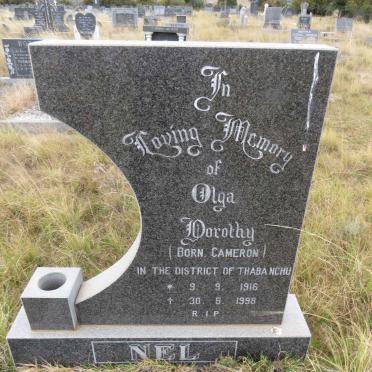 NEL Olga Dorothy nee CAMERON 1916-1998