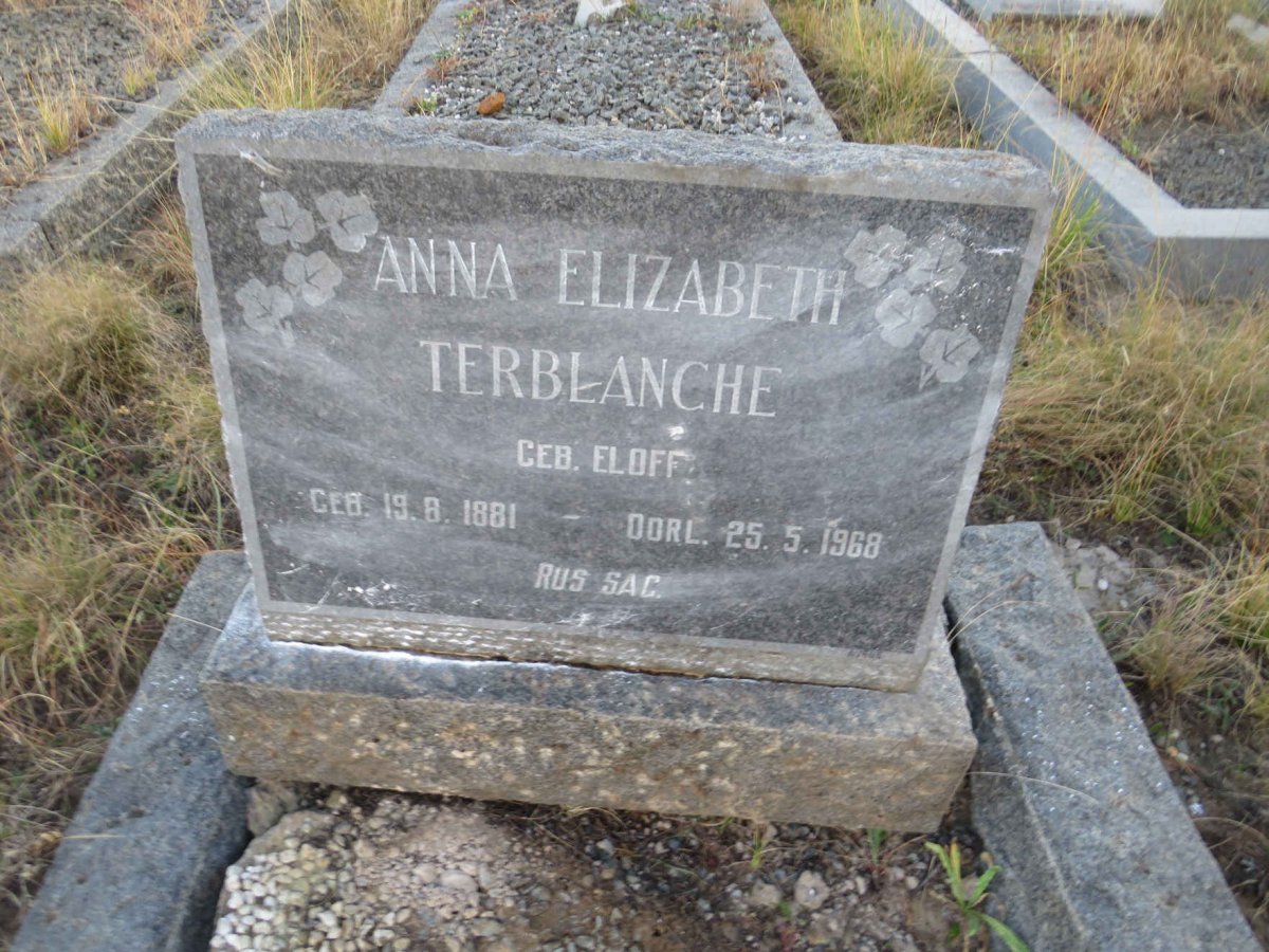 TERBLANCHE Anna Elizabeth nee ELOFF 1881-1968