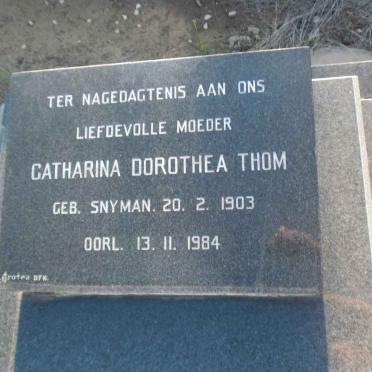 THOM Catharina Dorothea nee SNYMAN 1903-1984