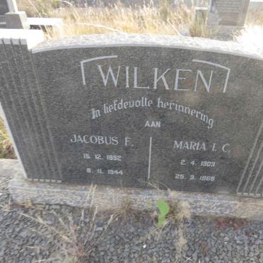 WILKEN Jacobus F. 1892-1944 & Maria I.C. 1903-1968