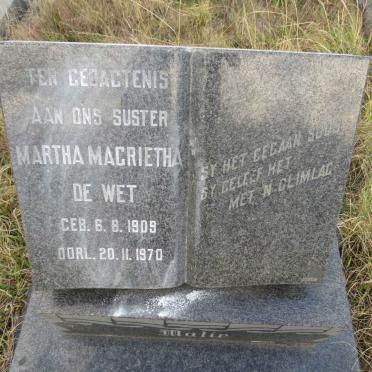 WET Martha Magrietha, de 1909-1970