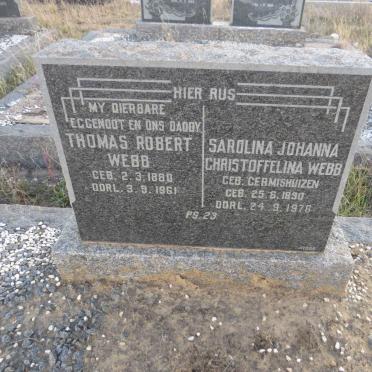 WEBB Thomas Robert 1880-1961 & Sarolina Johanna Christoffelina GERMISHUIZEN 1890-1976