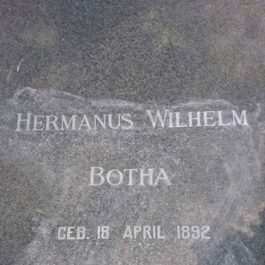 BOTHA Hermanus Wilhelm 1892-1953