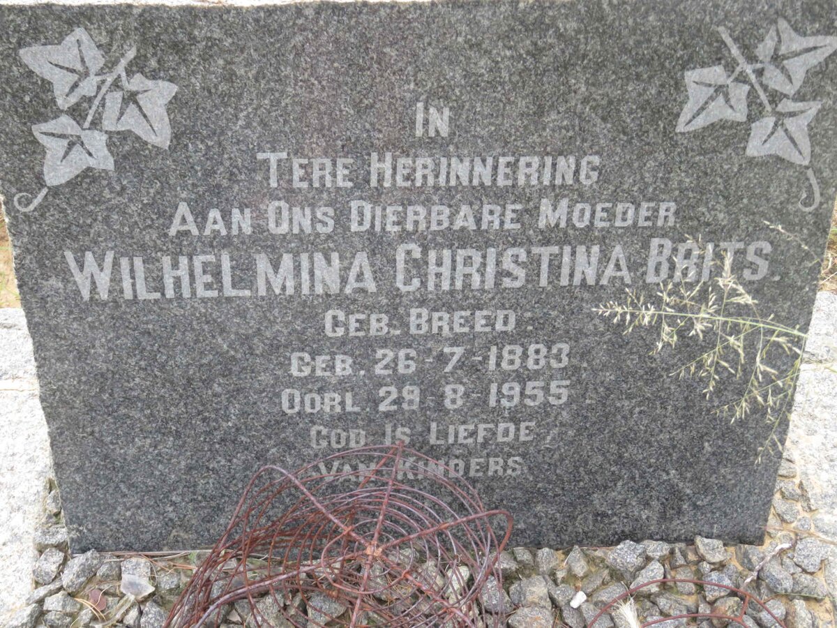 BRITS Wilhelmina Christina nee BREED 1883-1955
