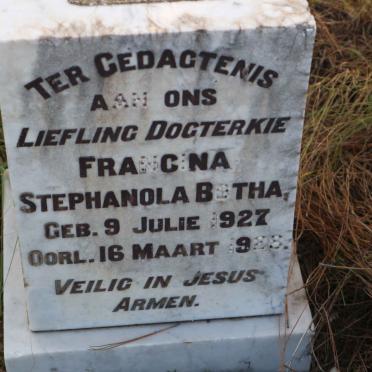 BOTHA Francina Stephanola 1927-1928