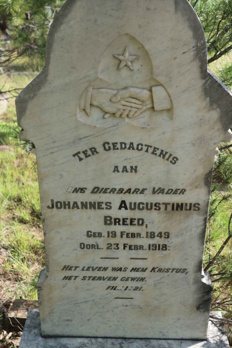 BREED Johannes Augustinus 1849-1918