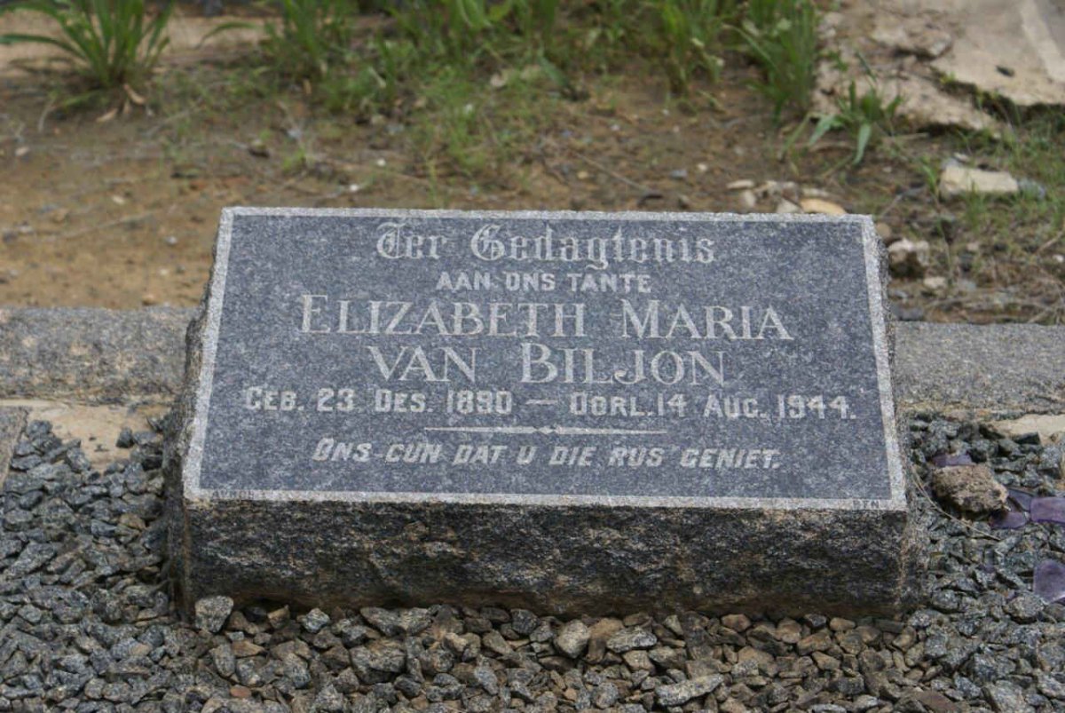 BILJON Elizabeth Maria, van 1890-1944