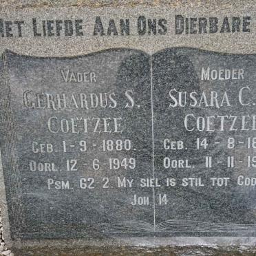 COETZEE Gerhardus S. 1880-1949 &amp; Susara C.L. 1876-1949