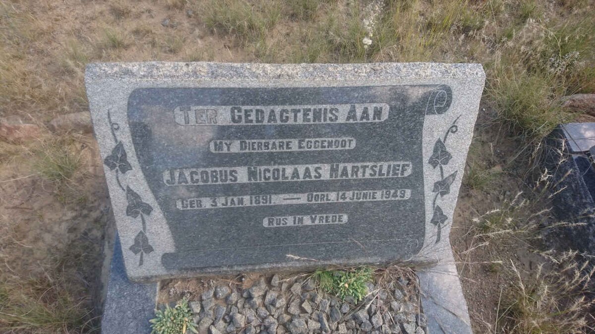 HARTSLIEF Jacobus Nicolaas 1891-1949