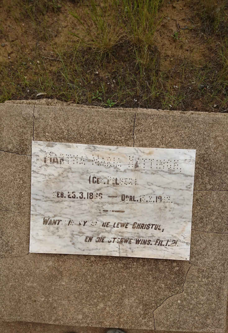 HATTINGH Martha Maria nee PELSER 1866-1942