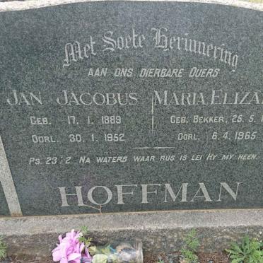 HOFFMAN Jan Jacobus 1889-1952 &amp; Maria Elizabeth BEKKER 1890-1965
