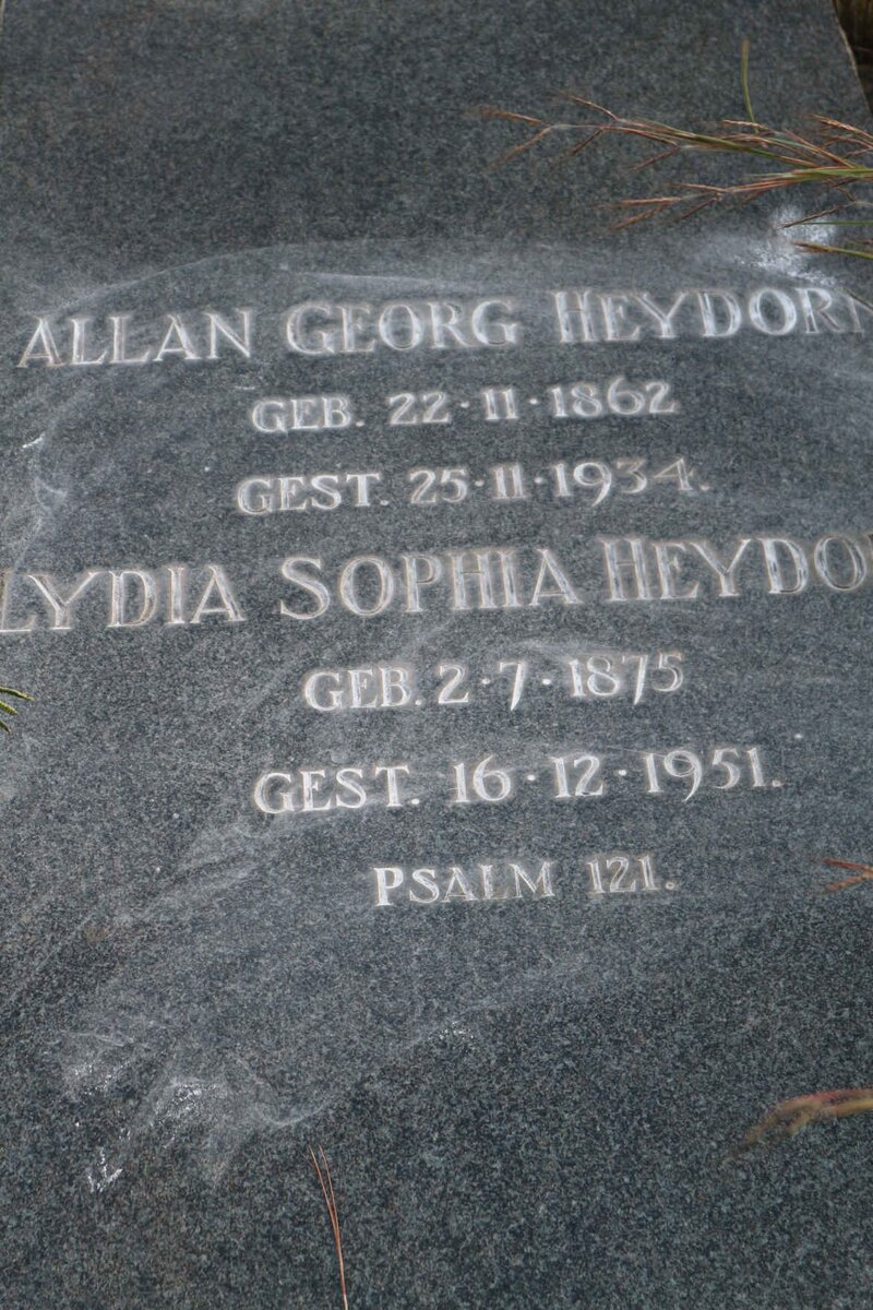 HEYDORN Allan Georg 1862-1934 &amp; Lydia Sophia 1875-1951