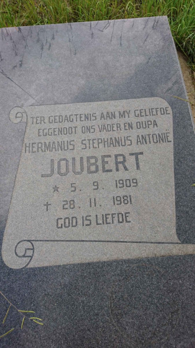 JOUBERT Hermanus Stephanus Antonie 1909-1981 &amp; Martha C.F. 1918-1992