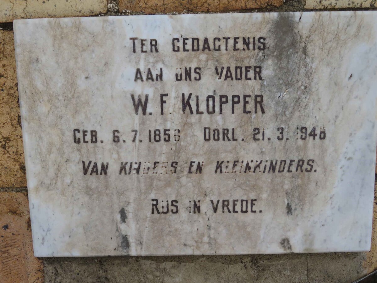 KLOPPER W.F. 1856-1948