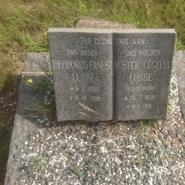 LUBBE Theodorus Ernest 1882-1918 &amp; Hester Cecelia SCHOEMAN 1878-1918
