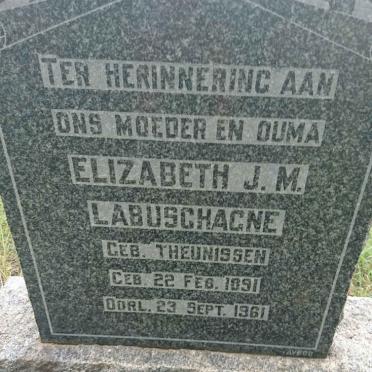 LABUSCHAGNE Elizabeth J.M. nee THEUNISSEN 1891-1961
