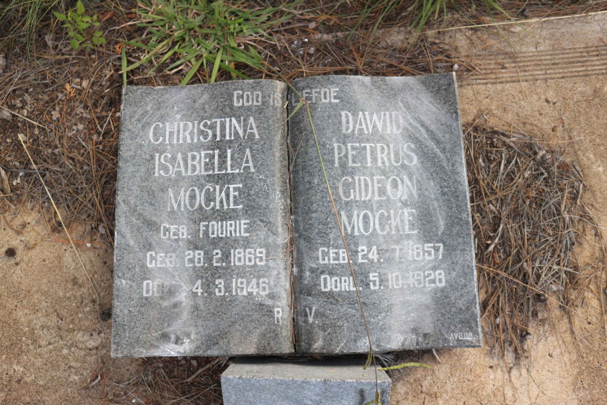 MOCKE Dawid Petrus Gideon 1857-1928 &amp; Christina Isabella FOURIE 1869-1946