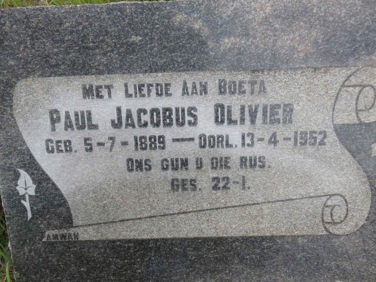 OLIVIER Paul Jacobus 1889-1952