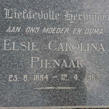 PIENAAR Elsie Carolina 1884-1963