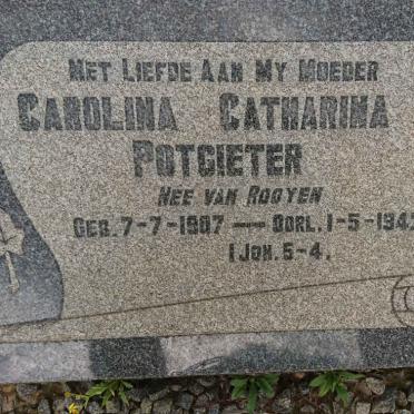 POTGIETER Carolina Catharina nee VAN ROOYEN 1907-1942