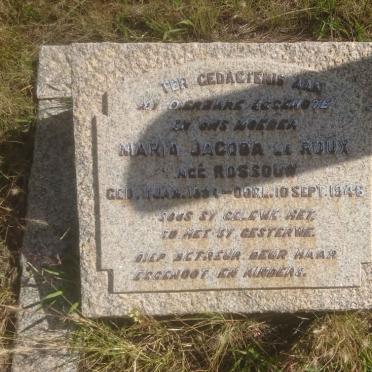 ROUX Maria Jacoba, le nee ROSSOUW 1894-1946
