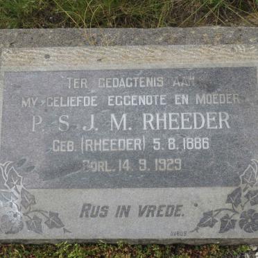 RHEEDER P.S.J.M. nee RHEEDER 1886-1929