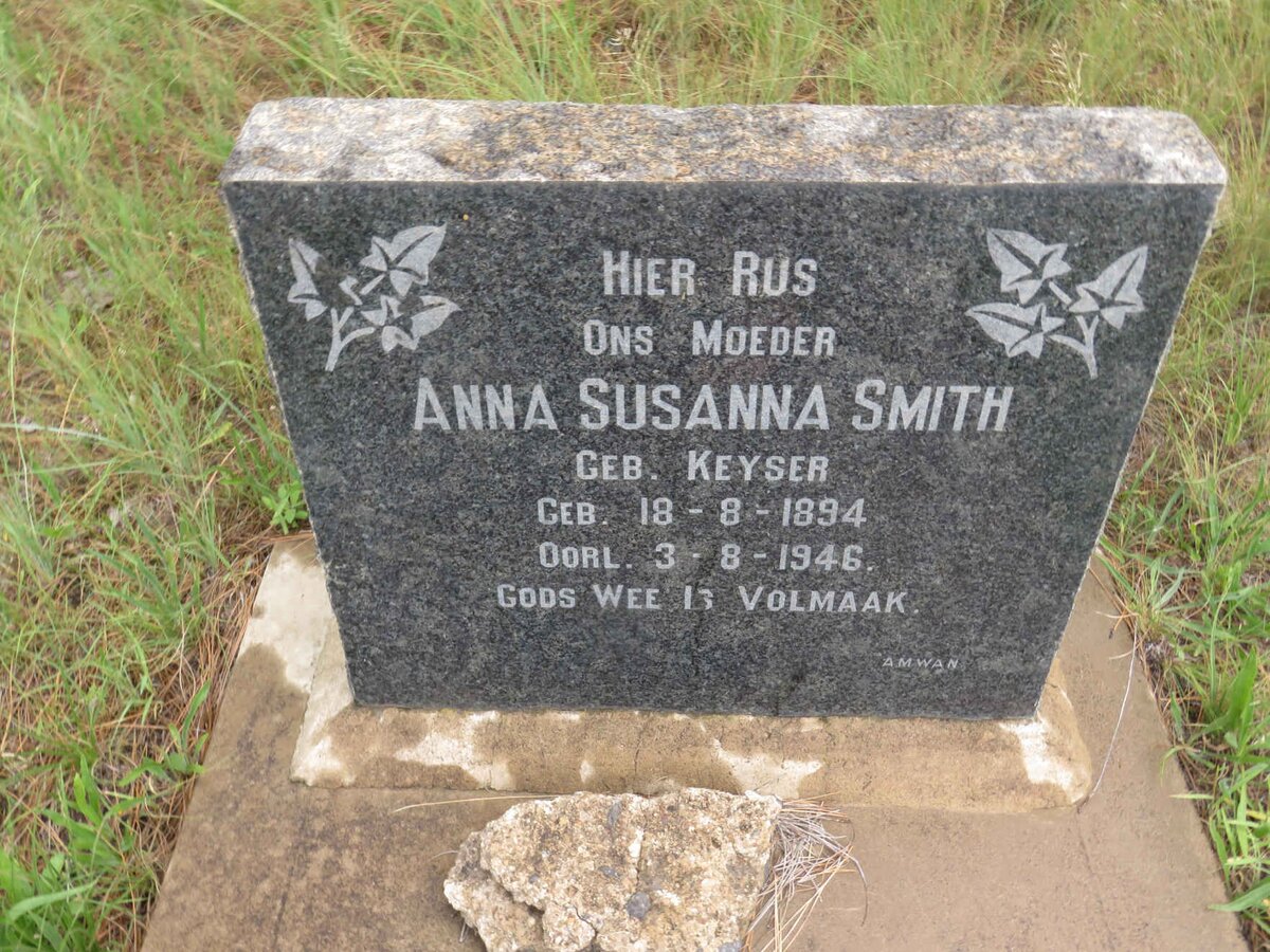 SMITH Anna Susanna nee KEYSER 1894-1946