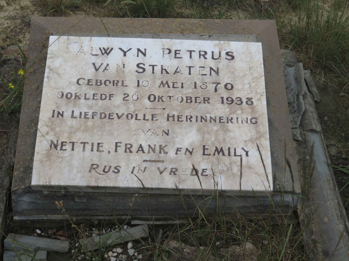 STRATEN Alwyn Petrus, van 1870-1938