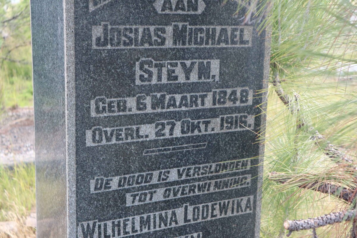 STEYN Josias Michael 1848-1916 &amp; Wilhelmina Lodewika PANSEGROUW 1850-1930