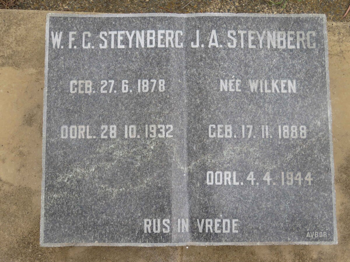STEYNBERG W.F.C. 1878-1932 &amp; J.A. WILKEN 1888-1944