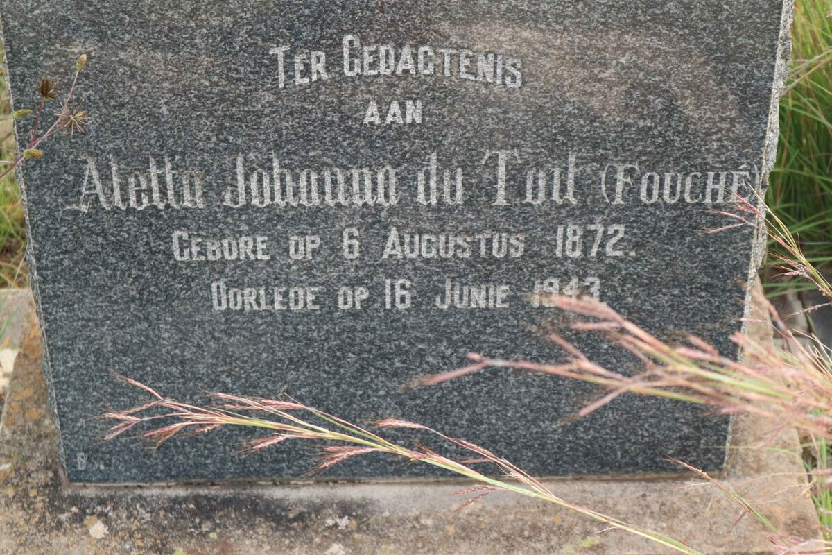 TOIT Aletta Johanna, du nee FOUCHE 1872-1943