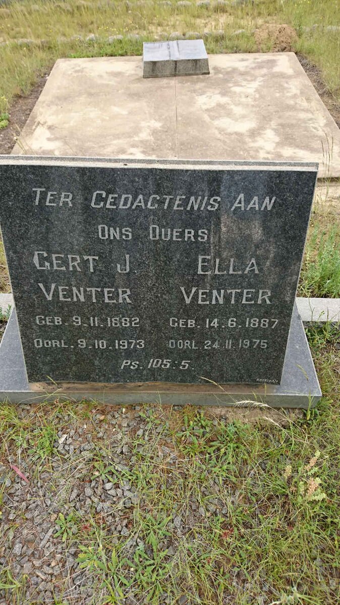 VENTER Gert J. 1882-1973 &amp; Ella 1887-1975