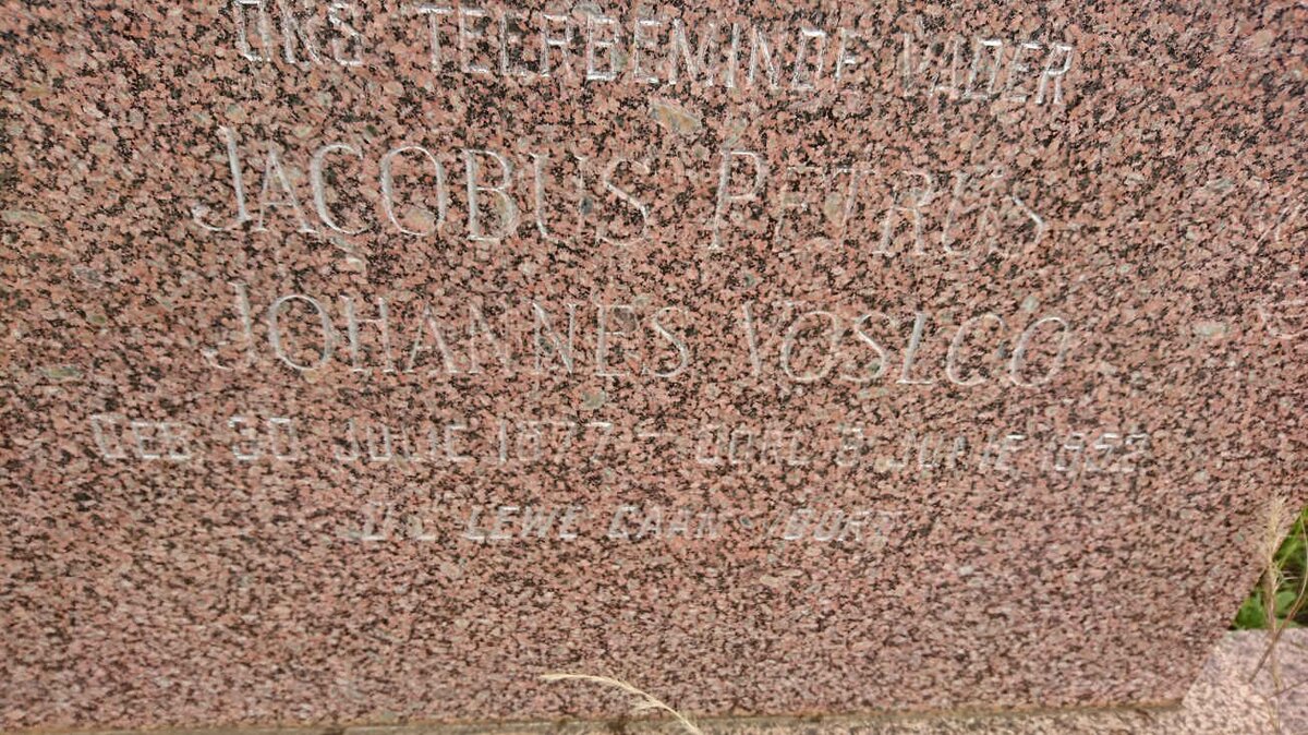 VOSLOO Jacobus Petrus Johannes 1877-1952