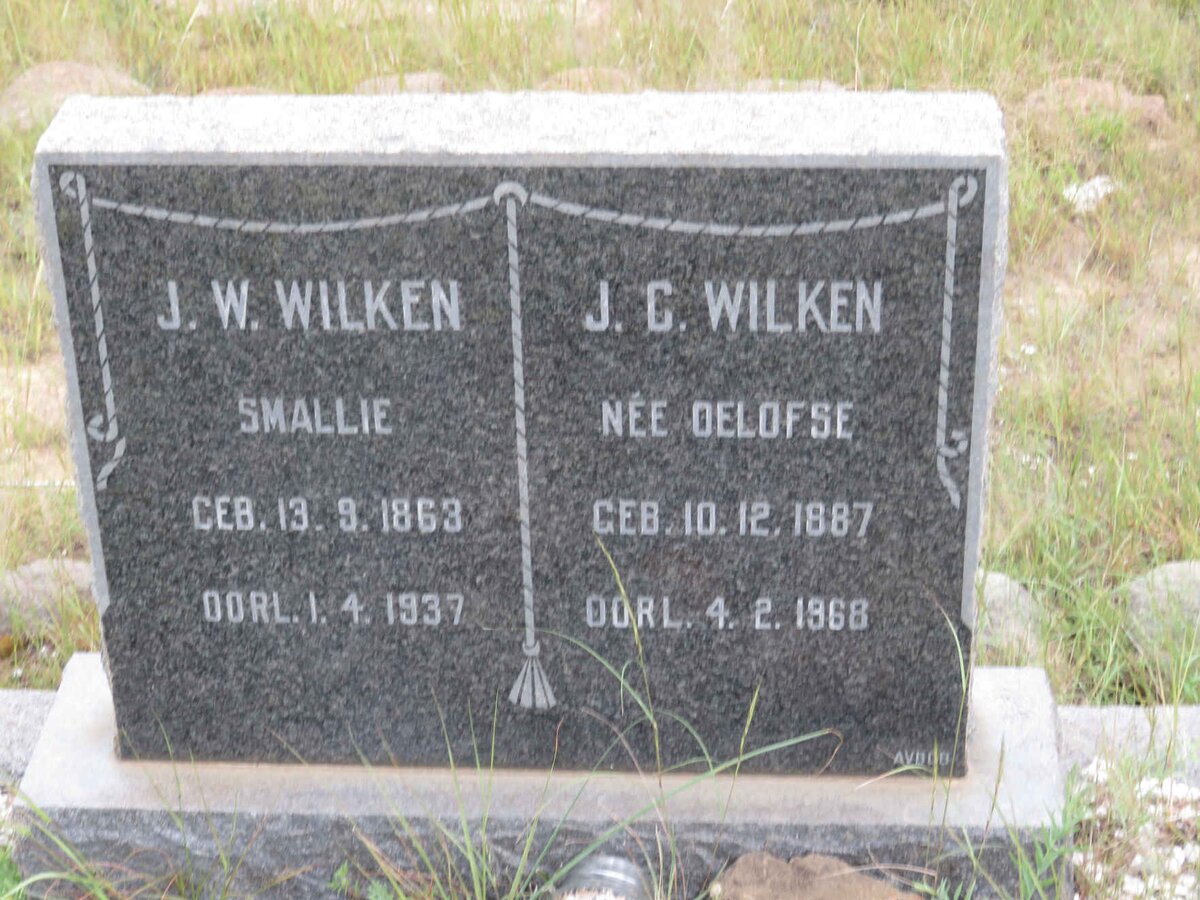 WILKEN J.W. 1863-1937 &amp; J.C. OELOFSE 1887-1968