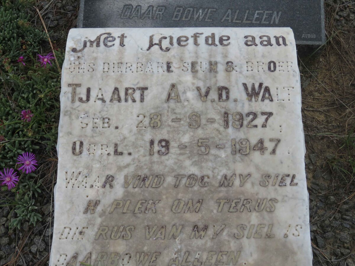 WALT Tjaart A., v.d. 1927-1947