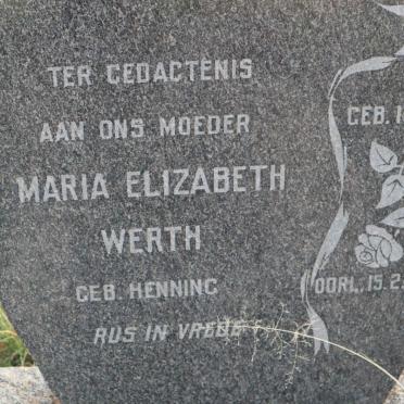 WERTH Maria Elizabeth nee HENNING 1893-1962