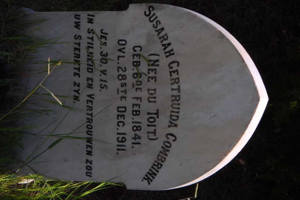 COMBRINK Susarah Gertruida nee DU TOIT 1841-1911