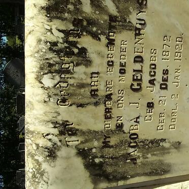GELDENHUYS Jacoba J. nee JACOBS 1872-1920