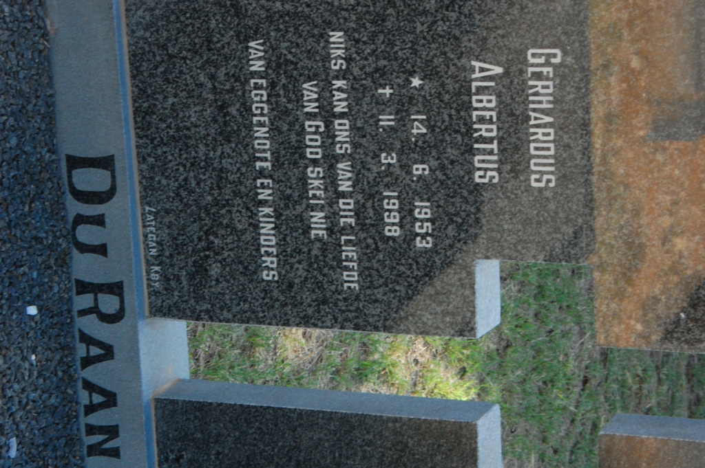 RAAN Gerhardus Albertus, du 1953-1998