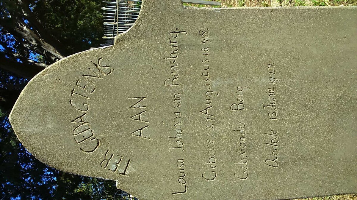 RENSBURG Louisa Johanna, van nee VAN DER BERG 1848-1927